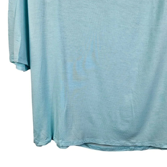 SO Brand Island Breeze‎ Light Blue Double V-Neck 3/4 Sleeve Knit Top Size XLarge - Picture 5 of 10